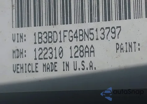 2011 Dodge Avenger Mainstreet from USA, damaged, VIN 1B3BD1FG4BN513797
